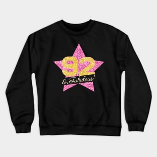 92nd Birthday Gifts Women Fabulous - Pink Gold Crewneck Sweatshirt